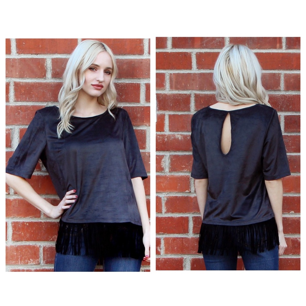 Suede Fringe Blouse
